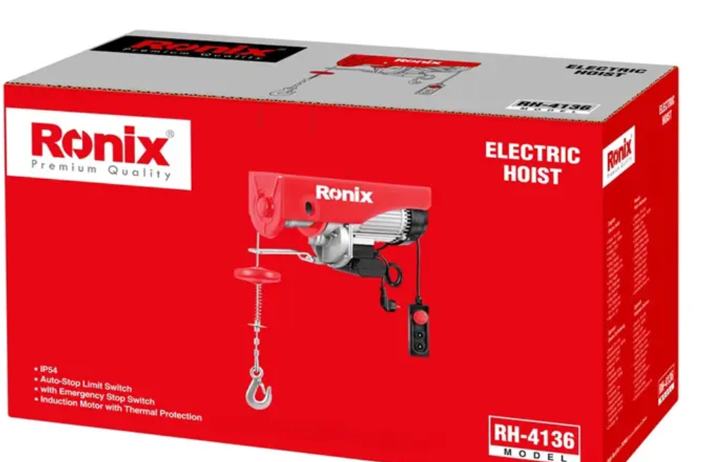 Guindaste elétrico I 1600W I cabo de aço 18,5 metros-1000kg I modelo RH-4136 I RONIX