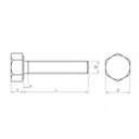 Parafuso sextavado DIN 933-8.8 I rosca métrica I zincada W 1 I Ø M5-20