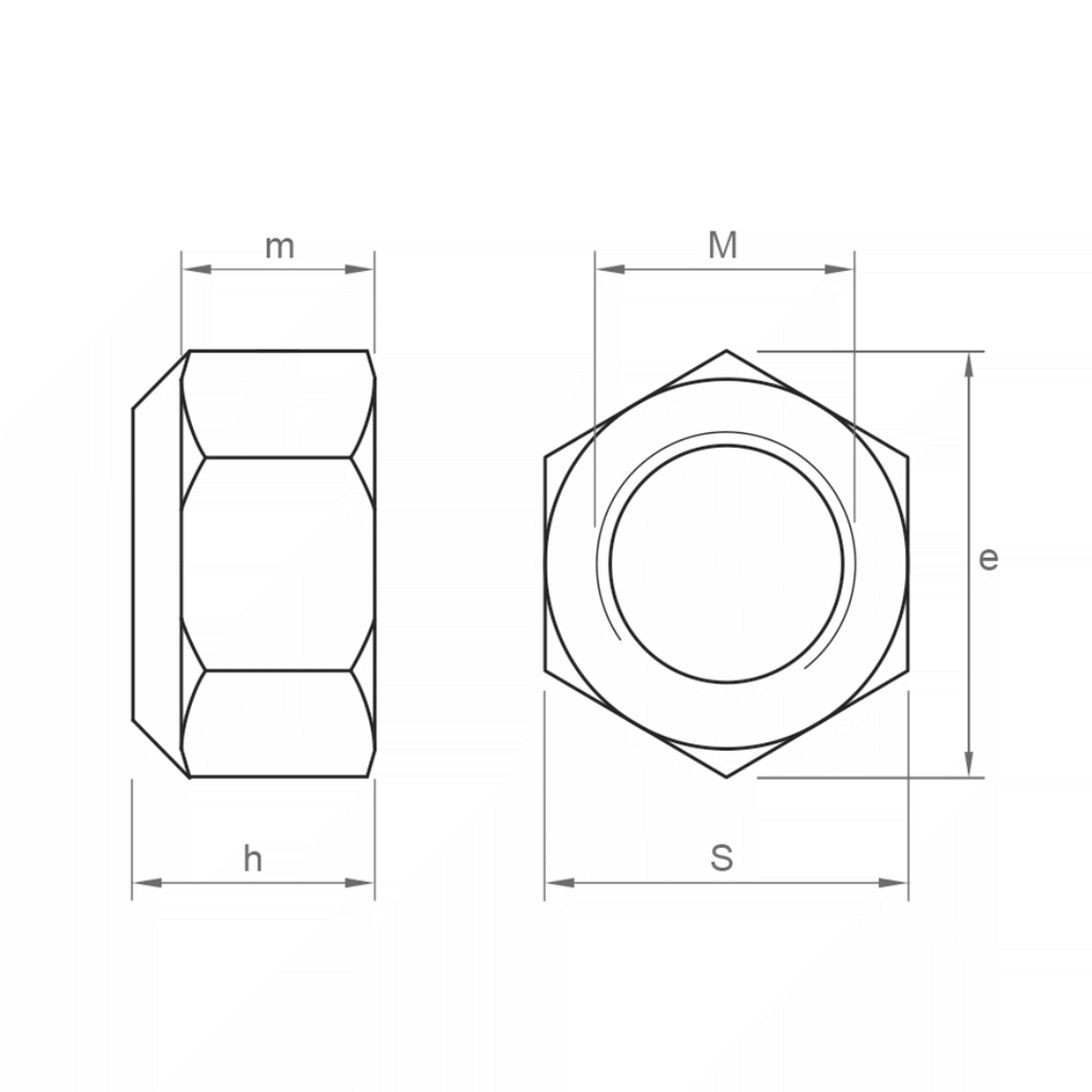 Porca sextavada autoblocante DIN 985 I rosca métrica I Inox A2-AISI 304 I Ø M6