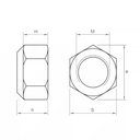 Porca sextavada autoblocante DIN 985 I rosca métrica I Inox A2-AISI 304 I Ø M6