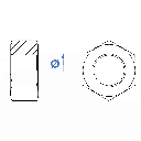 Porca sextavada DIN 934 I rosca métrica I Inox A2-AISI 304 I Ø M6