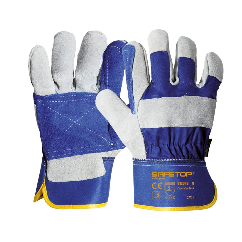 Luva reforçada em camurça de pele de bovino I pack 12 unid em cx 96 pares I modelo: NIAGARA I SAFETOP
