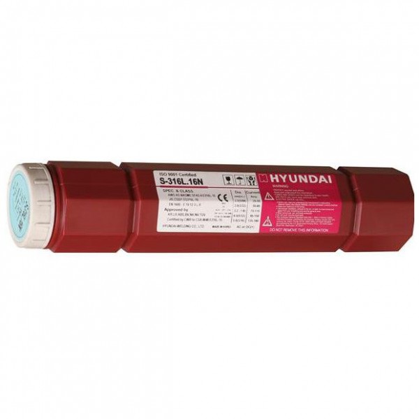 Elétrodo revestido para soldadura de aço inoxidável I S-316L16N 2.60x300 I caixa: 2,5kg I HYUNDAI WELDING