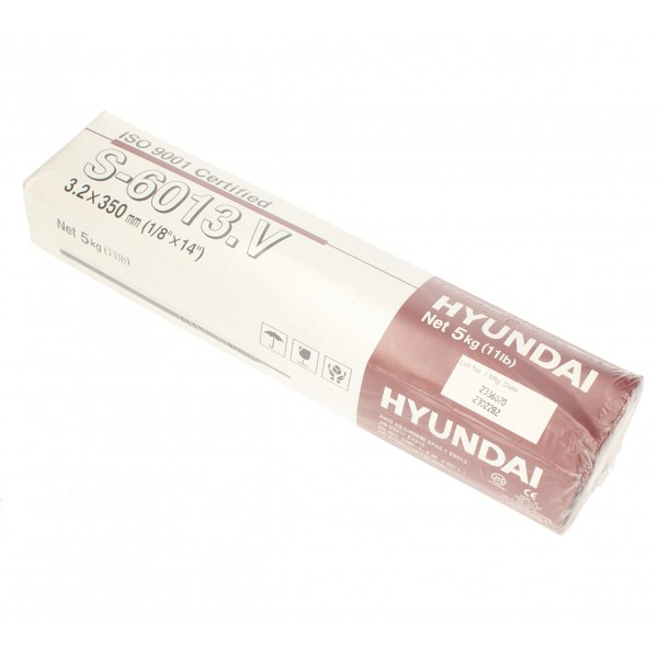 Elétrodo revestido para soldadura de aço carbono I S-6013LF DE 3.20x350 I caixa: 5kg/165 unidades I HYUNDAI WELDING