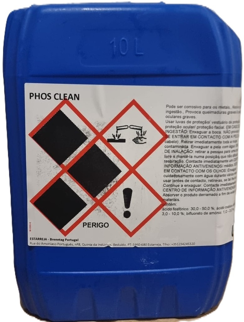 PHOS CLEAN, 10 kg: Detergente desincrustante ácido com agentes de proteção anticorrosiva I BRENNTAG