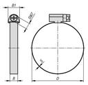 Abraçadeira sem fim DIN 3017 I Banda 9 mm I Inox W 2 I Ø16-25