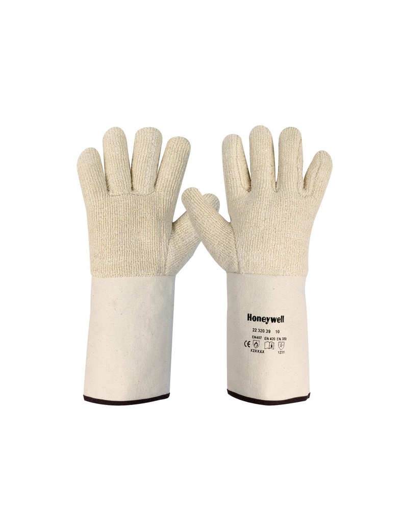 Luva anticalórica 250ºC de algodão I pack 1/6 unid cX 60 pares I modelo: TERRY TOP I SAFETOP