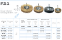 Escova circular catrabucha com espiga de 6mm 1/4 I medida: F-21 Ø 30x4Hx0,20mm I fio ondulado em aço inox I FECIN