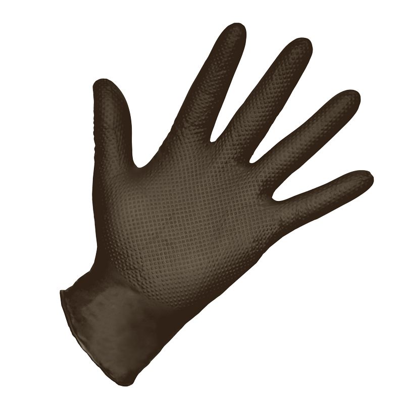 Luvas em nitrilo preto diamantadas I 8 micras 9,5 gramas I modelo: Dune I MUNDOGUANTE (pack 50 unidades) - Tamanho S