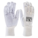 Luva em couro e algodão branca I pack de 12 unidades em caixa de 120 pares I modelo: CAMELLE I SAFETOP