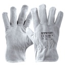 Luva de couro bovino branca I pack de 12 unidades em caixa de 120 pares I modelo: SADA I SAFETOP