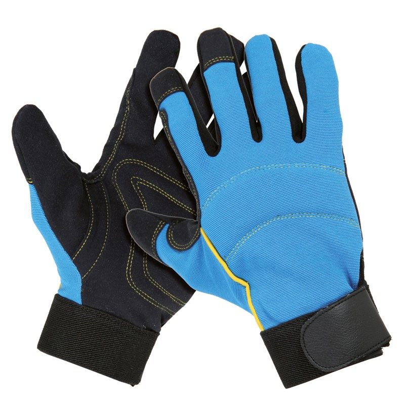 Luva em couro sintético e tecido elástico I pack 12 unid cx 120 pares I modelo: DETROIT I SAFETOP