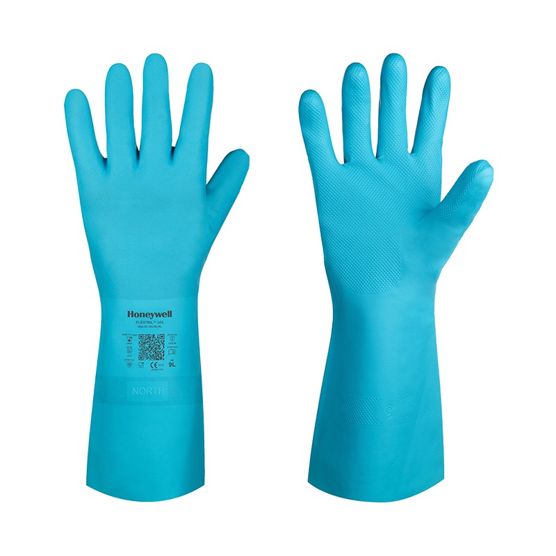 Luva nitrilio sintético I pack 12 unid cx 144 pares I modelo: FLEXITRIL FLOCKED I SAFETOP