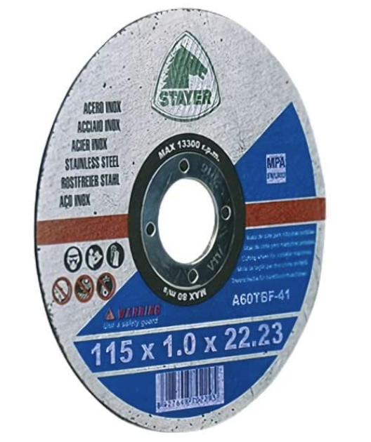 Disco de corte inox I medida: 115 x 1.0 x 22 I caixa: 25 unidades I STAYER
