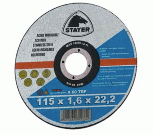 Disco de corte inox I medida: 115 x 1.6 x 22 I caixa: 25 unidades I STAYER