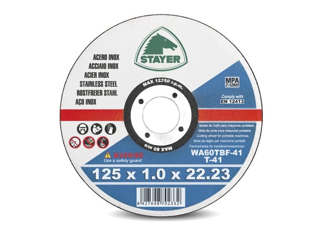 Disco de corte inox I medida: 125 x 1.0 x 22 I caixa: 25 unidades I STAYER