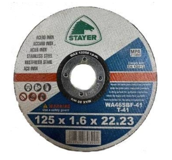 Disco de corte inox I medida: 125 x 1.6 x 22 I caixa: 25 unidades I STAYER