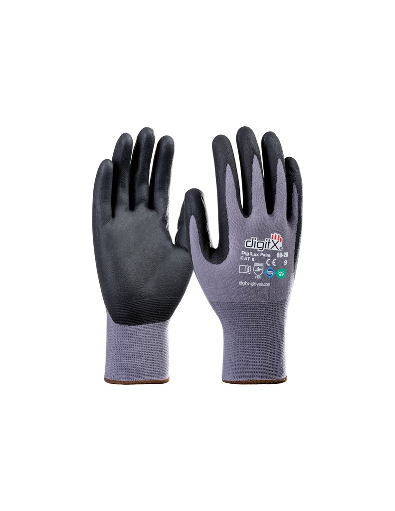 Luva de nitrilo espumoso extra fino  I pack 12 unid cx 144 pares I modelo: DIGILUX PALM I SAFETOP