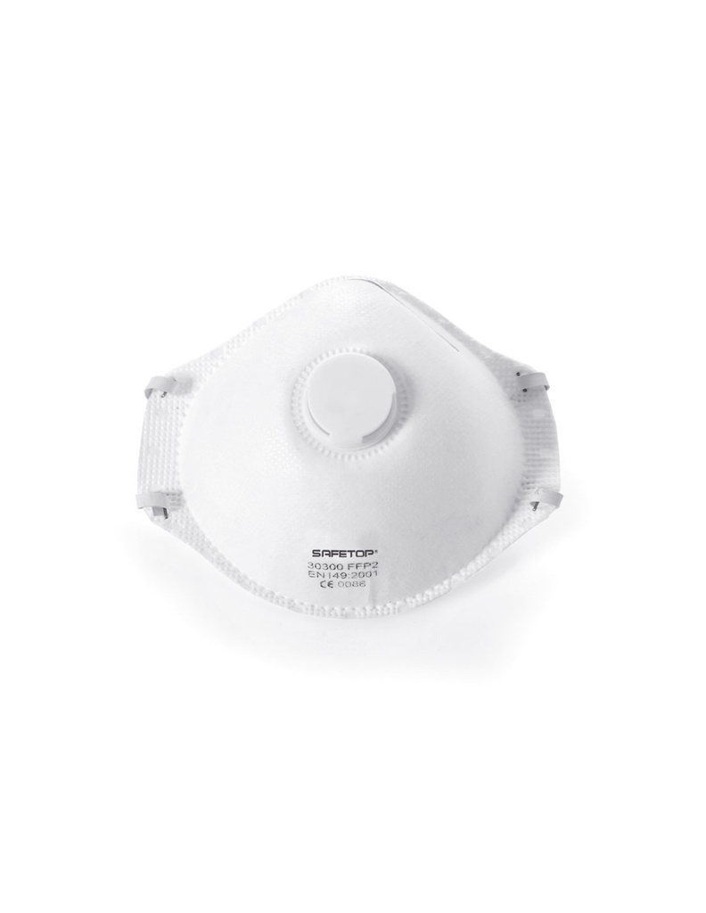 Máscara pré-moldada com válvula refª 30300 FFP2 I pack 12 unid  pares I SAFETOP