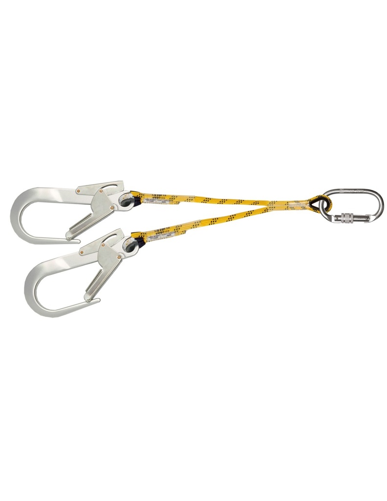 [SAFE16098-80227SA] Corda dupla s/absorvador 1,5m c/ ganchos 54mm I SAFETOP
