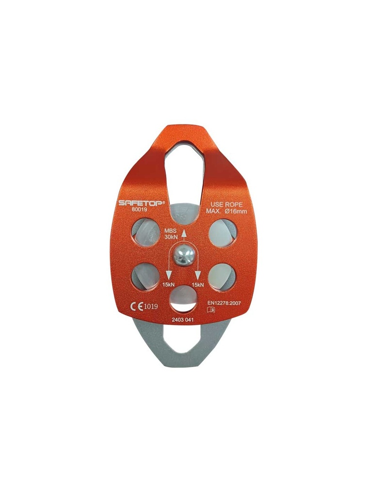 [SAFE16281-80019] Polia dupla de alumínio p/ cordas de até 16 mm I SAFETOP