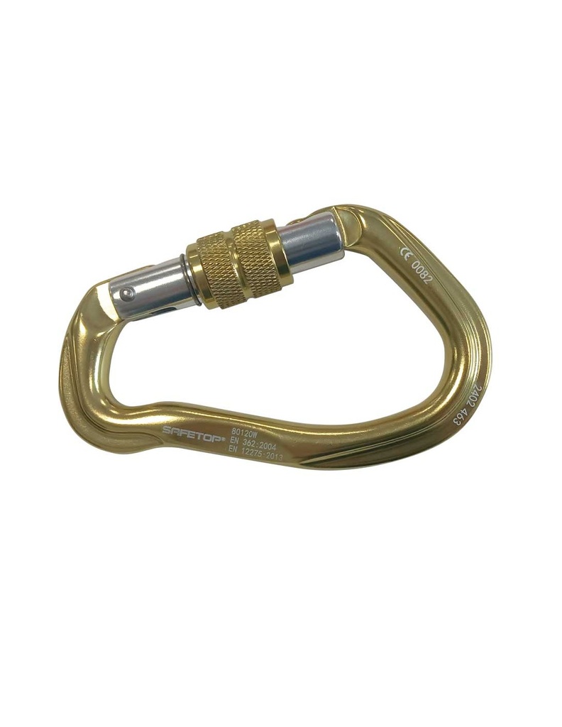 [SAFE16291-80120W] MOSQUETÃO de rosca em forma de pera 23kN feito de alumínio  I SAFETOP