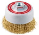 Escova circular catrabucha I medida: F-24Ø 60xM14x0,30 I fio ondulado em latão I FECIN
