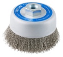Escova circular catrabucha I medida: F-24Ø 125xM14x0,30 I fio ondulado em aço inox I FECIN 6