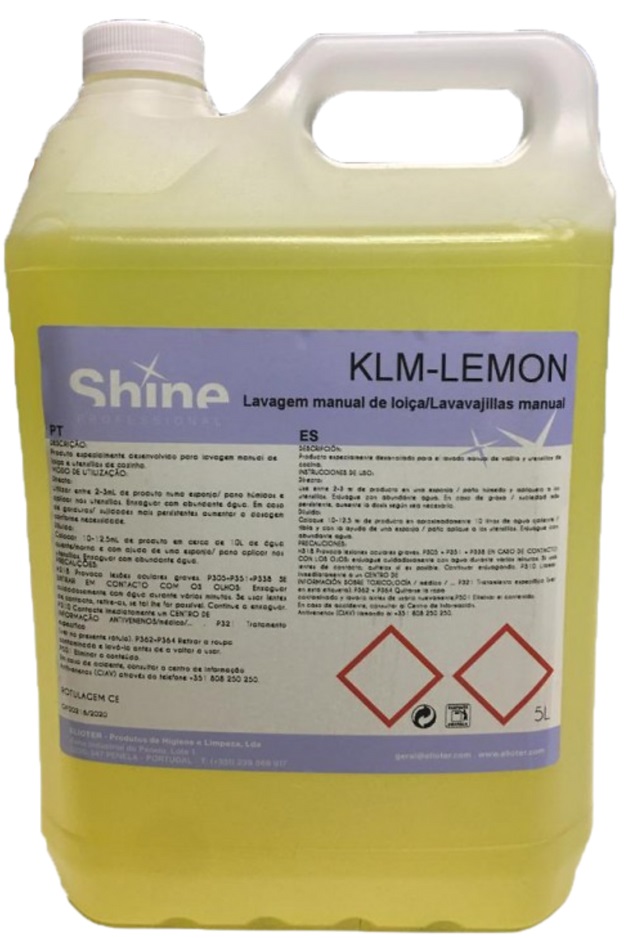 KLM - Lemon, Detergente para lavagem manual de loiça - Limão 5 Lts