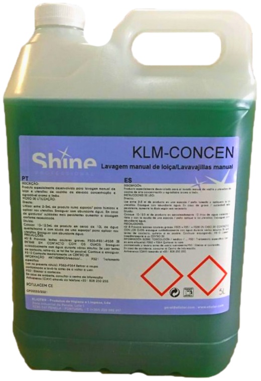 KLM - Concen I Consern Dish - Detergente concentrado para lavagem manual de loiça - Limão (5 L)