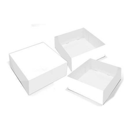 Caixa em papel Branco para bolos – 24x24x9 (cm), ECOVALOR incluído, pack 50 unidades (cópia)