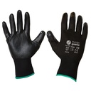 Luvas de suporte poliéster forrada a nitrilo preto, modelo TITAN I MUNDOGUANTE - Tamanho 6 (XS)