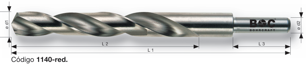 Broca DIN 338 HSS-E Cobalto I rebaixada a 13mm I afiamento em cruz I 17 mm (cópia)