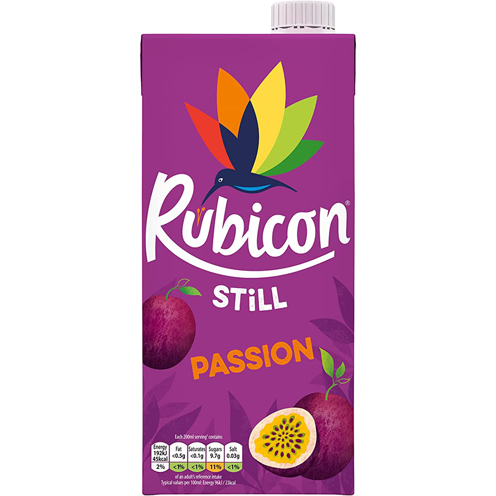 PASSION FRUIT DRINK 12X1LT RUBICON