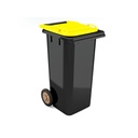 Contentor BIOLOGIC com rodas I tampa amarela e fundo cinza I 555x460x900mm I 120 litros (cópia)