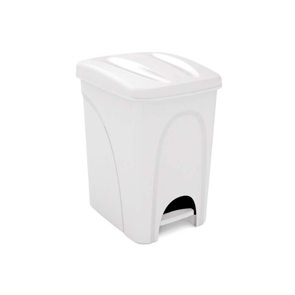 Balde do lixo com pedal e tampa I Branca I 300x195x355mm I 10 litros