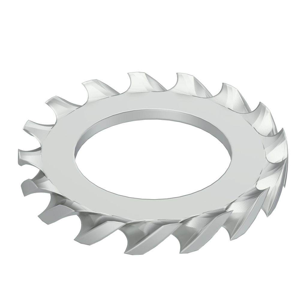 Anilha recartilhada DIN 6798-A I zincada W 1 I Ø M5
