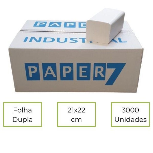 [PAP0000200] Papel toalha de mãos Zig-Zag, 21x22 laminadas, 2 folhas - Nacional cx.(3000 folhas)