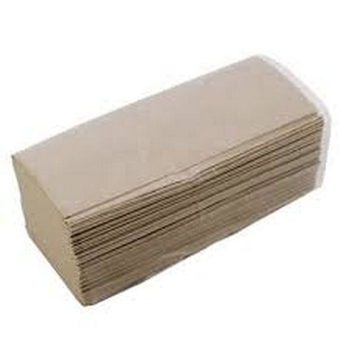 [PAP000210] Papel toalha de mãos Zig-Zag, 20x21 - Natural Gofr. (papel reciclado), cx 2600 folhas