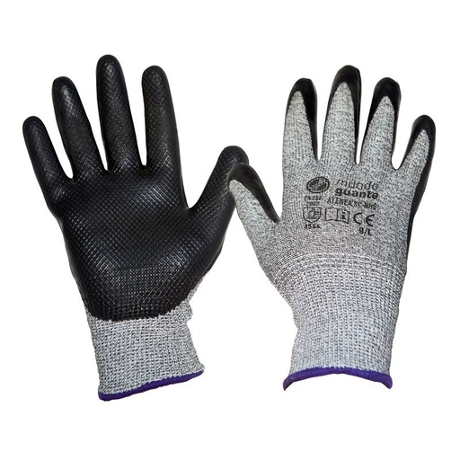 [MGUA006624] Luvas anticorte forrada a nitrilo preto, modelo ATENEA - Tamanho 6 (XS) (cópia)