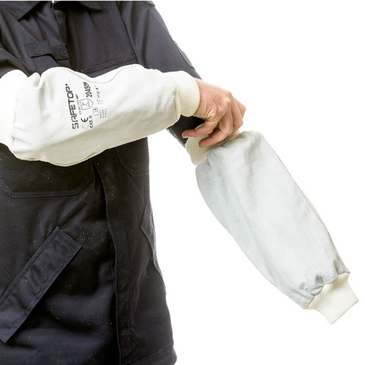 [SAFE008752-20450] Manguito de proteção em couro cinza com punho I SAFETOP