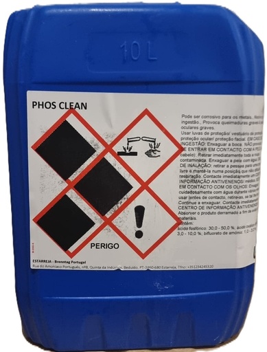 [BREN008805] PHOS CLEAN, 10 kg: Detergente desincrustante ácido com agentes de proteção anticorrosiva I BRENNTAG