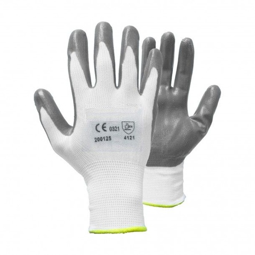 [LUP000290] Luvas de suporte impregnadas de nylon cinza. (100% Nylon) - Tamanho 9 (L)