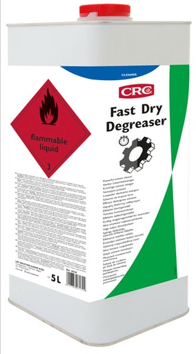 [CRC008881-1030081] Fast Dry Degreaser, 5 litros: Produto de limpeza solvente com baixo ponto de inflamação para contaminantes pesados em peças mecânicas I CRC
