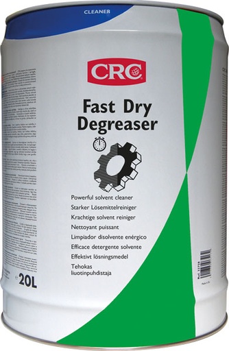 [CRC008885-1030082] Fast Dry Degreaser, 20 litros: Produto limpeza solvente com baixo ponto de inflamação para contaminantes pesados em peças mecânicas I CRC