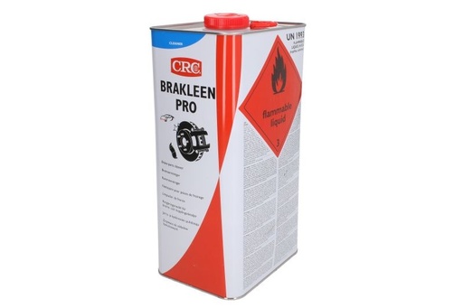 [CRC008897-1031911] Brãkleen Pro 5Litros: Produto de limpeza para peças de travões com uma fórmula baseada em Vários ingredientes ativos para uma remoção eficaz de óleo, gordura, sujidade de tráfego e líquido dos travões. Altamente eficaz. Secagem rápida, sem resíduos e com um prático sistema de pulverização de 36oº para utilização invertida I CRC