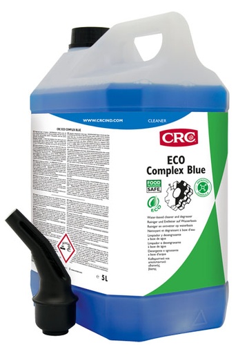 [CRC008905-1030087] Eco Complex Blue, 5 litros: Produto limpeza não inflamável, de secagem à base de água para contaminantes pesados em áreas de processamento alimentar I CRC