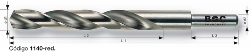 [BOHR009125-1140031] Broca DIN 338 HSS-E Cobalto I rebaixada a 13mm I afiamento em cruz I 20 mm
