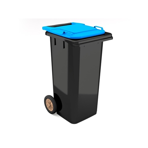 [PRAC009247-02040503] Contentor BIOLOGIC com rodas I tampa azul e fundo preto I 555x460x900mm I 120 litros
