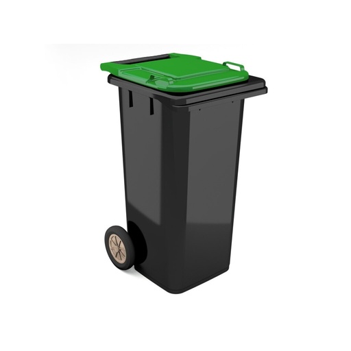 [PRAC009248-02040516] Contentor BIOLOGIC com rodas I tampa verde e fundo preto I 555x460x900mm I 120 litros